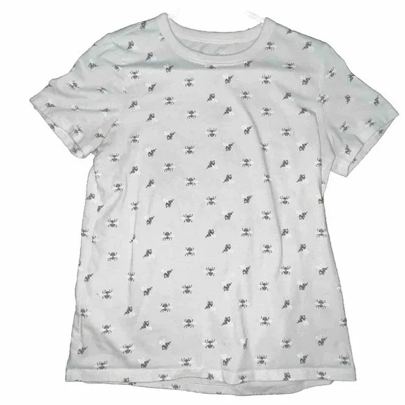 Zoe And Liv Bee Print T Shirt Womens Sz Small Off White Novelty Print Cotton - Picture 1 of 5